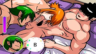 Juicy with an increment of hard blowjob, well-pleased friends having sex, animation from the game