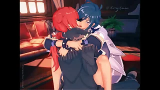 Kaeya with genshin Diluc impact compilation from Hornybesties